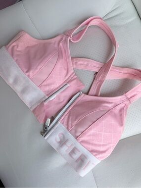 SHEFIT Light Pink Front-Zip Adjustable Support Sports Bra